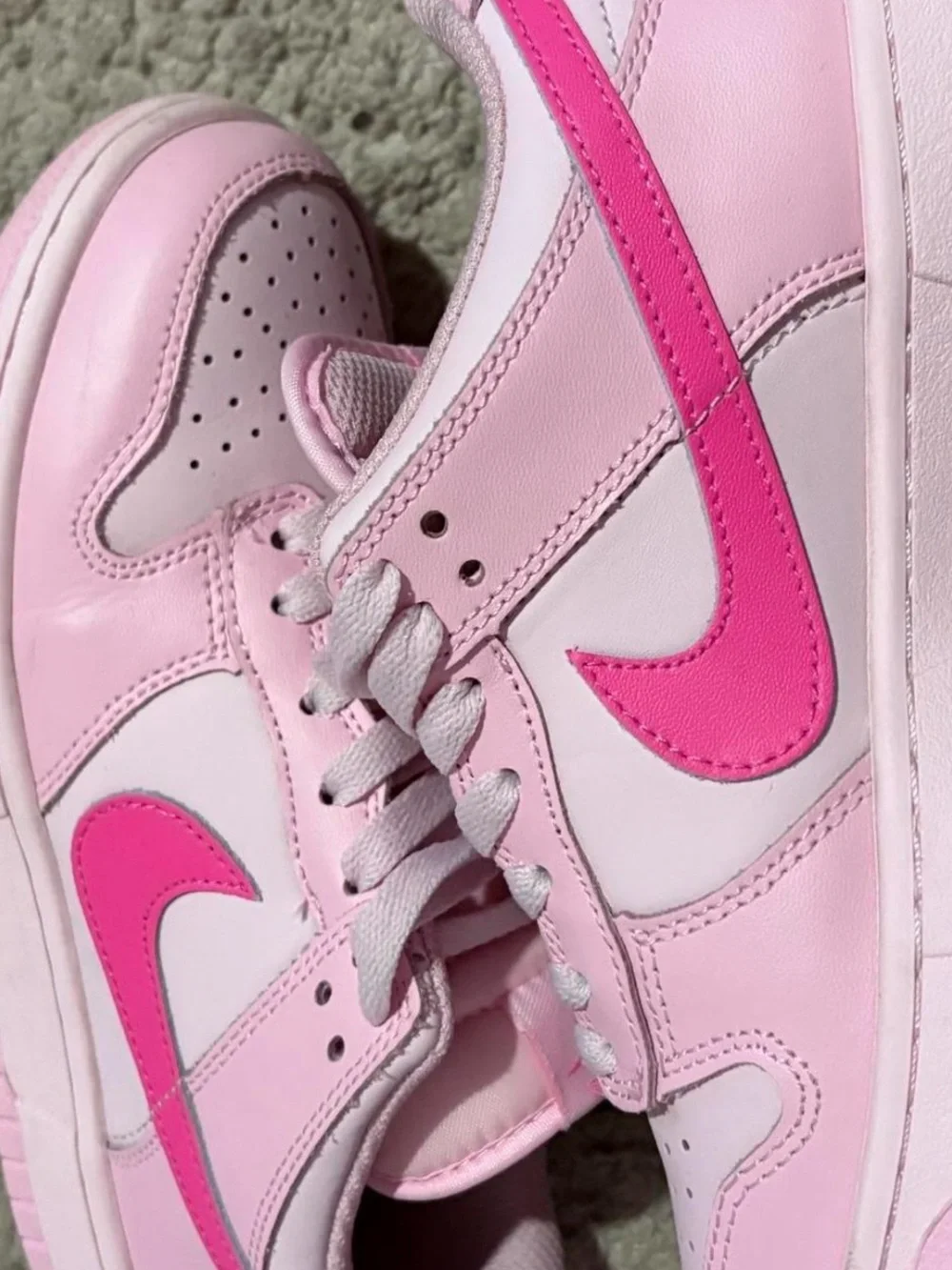 Triple Pink Nike Dunk Pink Low-Top Sneakers with Bright Pink Swoosh